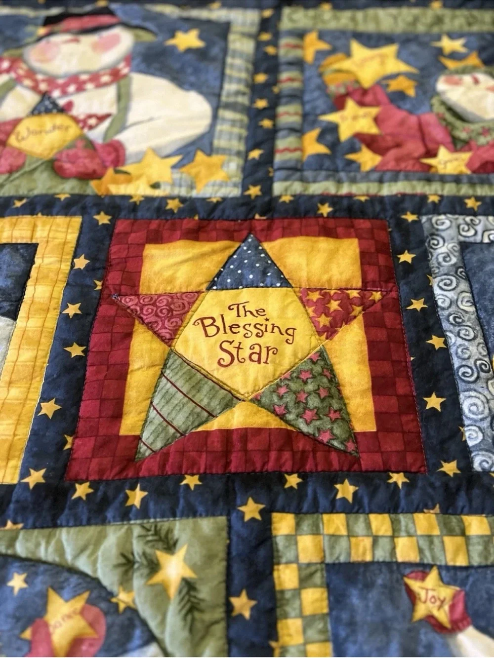 Vintage ~ Throw ~ Quilt ~ Snowmen ~ 52 X 48 Inches